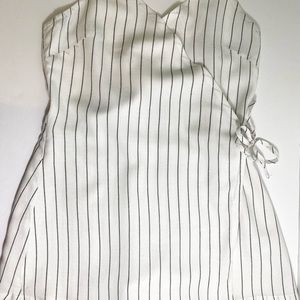 Lulus Wrap Front White with Black Stripes Rumper. Size Small